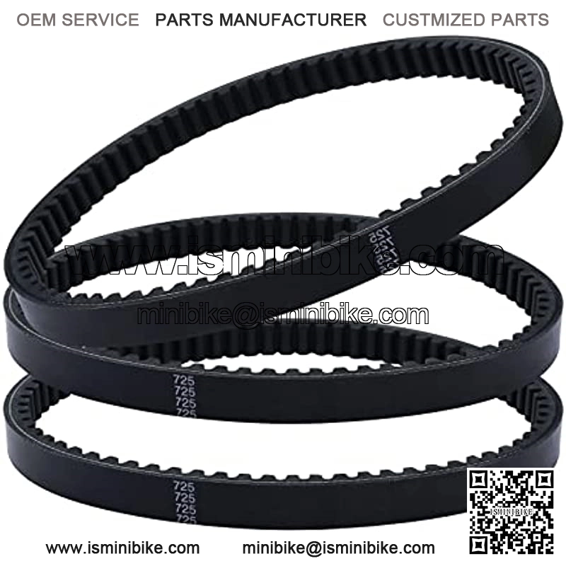 725 Go Kart Drive Belt for Hammerhead 80T Mid XRX Mud Head Go Kart 6.5HP Engine 30 Series Torque Converter Belts(Go-Karts 9.110.018-9.100.018-725),3 PCS Clutch Belt