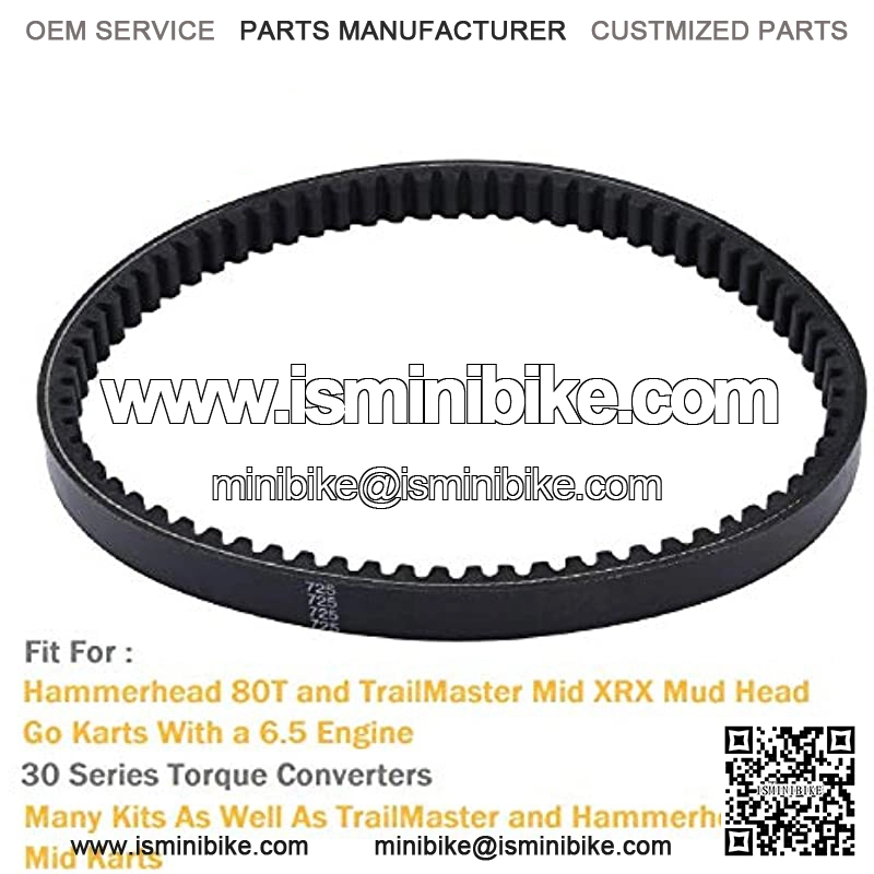 725 Go Kart Drive Belt for Hammerhead 80T Mid XRX Mud Head Go Kart 6.5HP Engine 30 Series Torque Converter Belts(Go-Karts 9.110.018-9.100.018-725),3 PCS Clutch Belt - Image 2