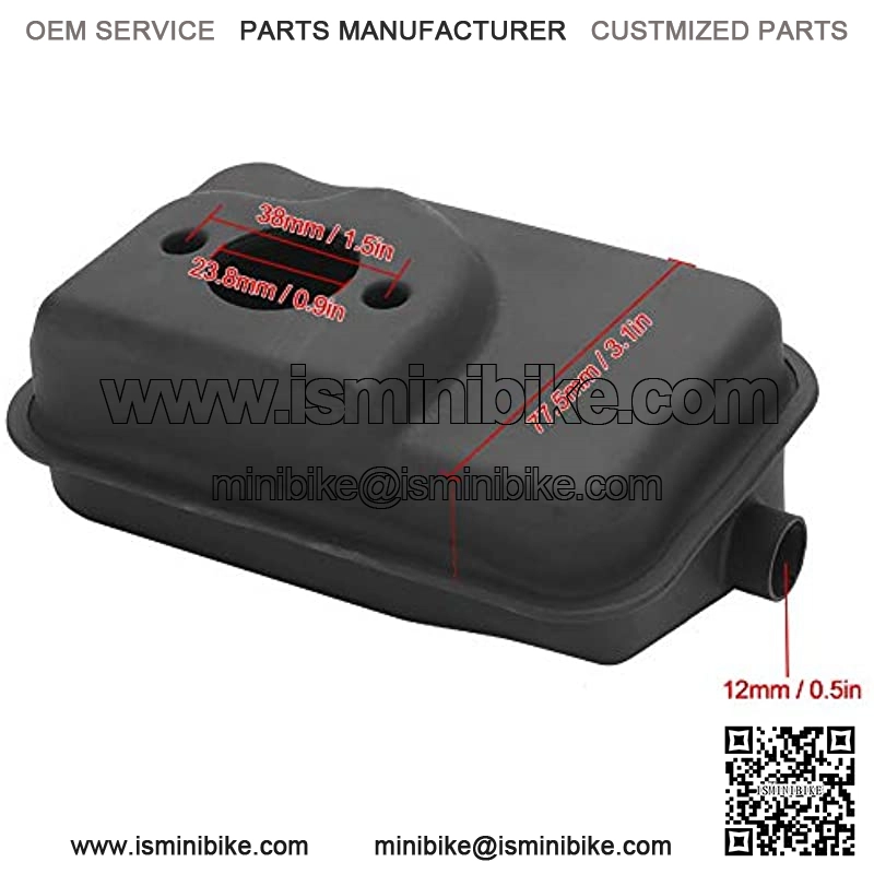 Exhaust Muffler, Exhaust Pipe Silencer for 43cc 47cc 49cc Mini PIT Pocket Chopper Quad Dirt Scooter Bike ATV - Image 2