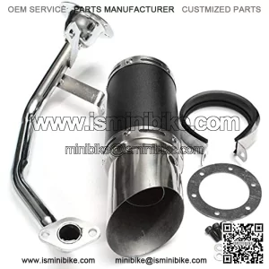 GY6 125cc 150cc 7-inch High Performance Exhaust System 152QMI 157QMJ Scooter Moped ATV Go Kart (Black)