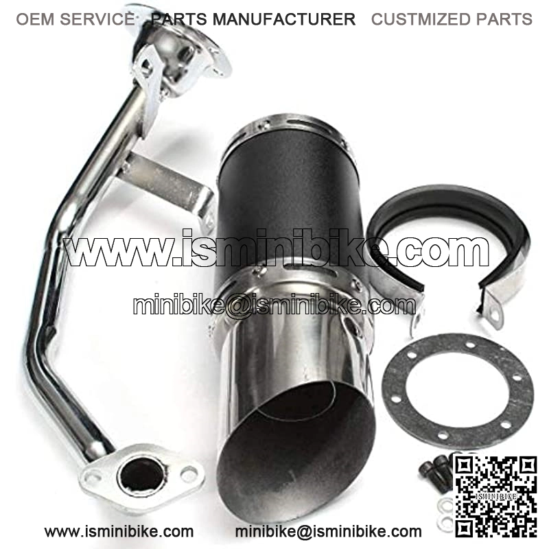GY6 125cc 150cc 7-inch High Performance Exhaust System 152QMI 157QMJ Scooter Moped ATV Go Kart (Black)
