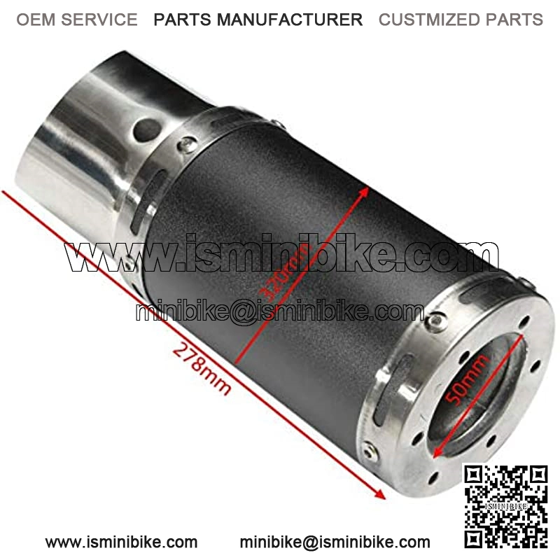GY6 125cc 150cc 7-inch High Performance Exhaust System 152QMI 157QMJ Scooter Moped ATV Go Kart (Black) - Image 3