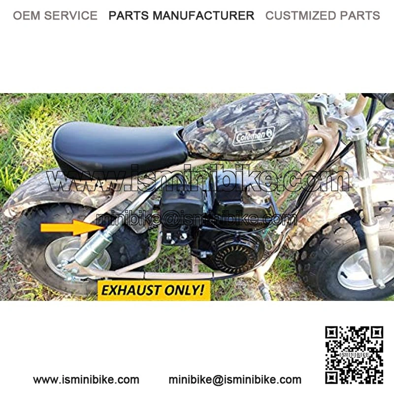 Exhaust with Muffler for: Coleman CT200U-EX Camo 196cc/6.5HP Gas Mini Bike. - Image 2