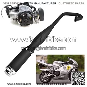 47cc 49cc 2 Stroke Engine Pocket Bike Mini Quad Exhaust Pipe Muffler with Expansion Chamber