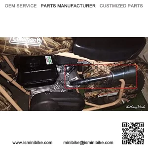 Exhaust with Muffler for: Coleman Powersports CT200U 196cc/6.5HP Gas Mini Bike.