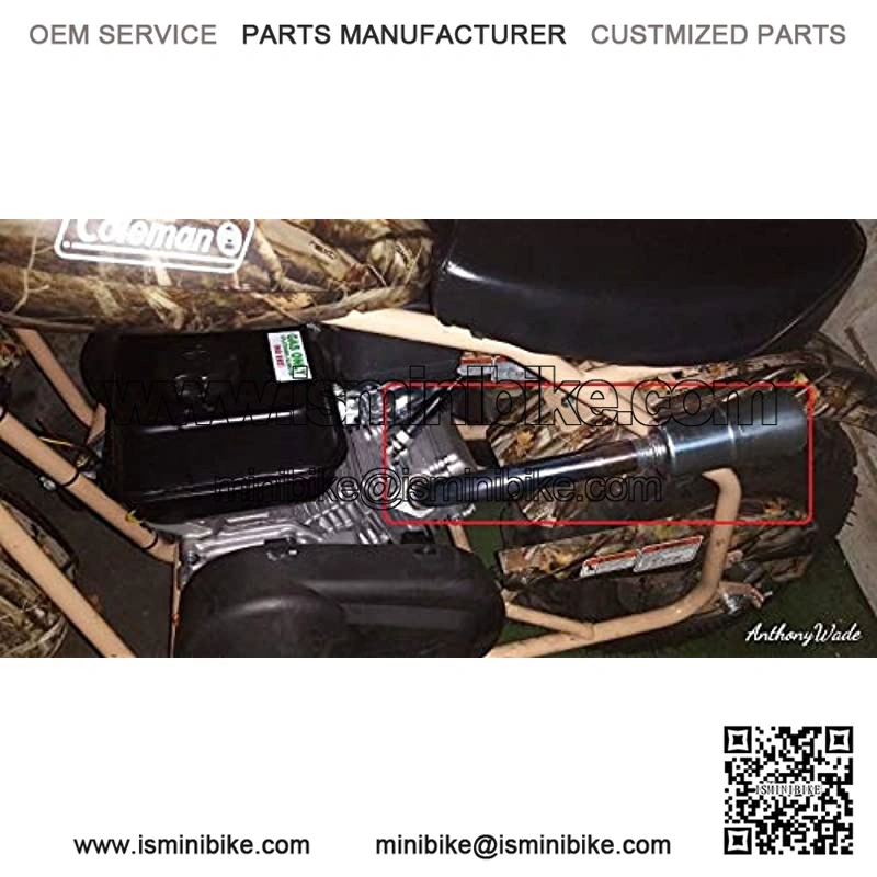 Exhaust with Muffler for: Coleman Powersports CT200U 196cc/6.5HP Gas Mini Bike.