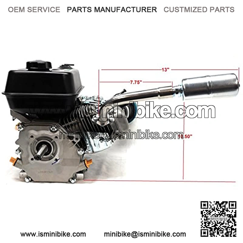 Exhaust with Muffler for: Coleman Powersports CT200U 196cc/6.5HP Gas Mini Bike. - Image 3