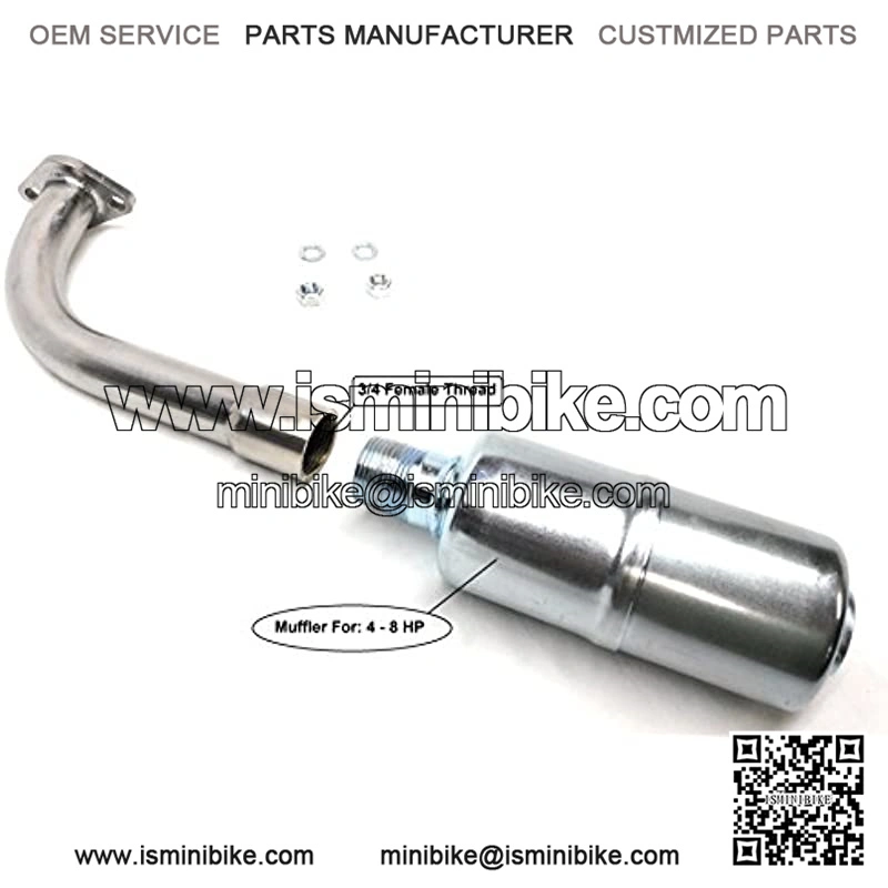 Exhaust with Muffler for: Coleman Powersports CT200U 196cc/6.5HP Gas Mini Bike. - Image 5