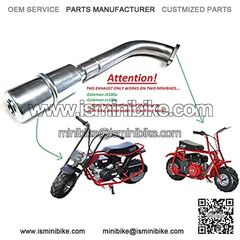 Exhaust With Muffler for: Coleman ct100u / cc100x Mini bike. - Image 2