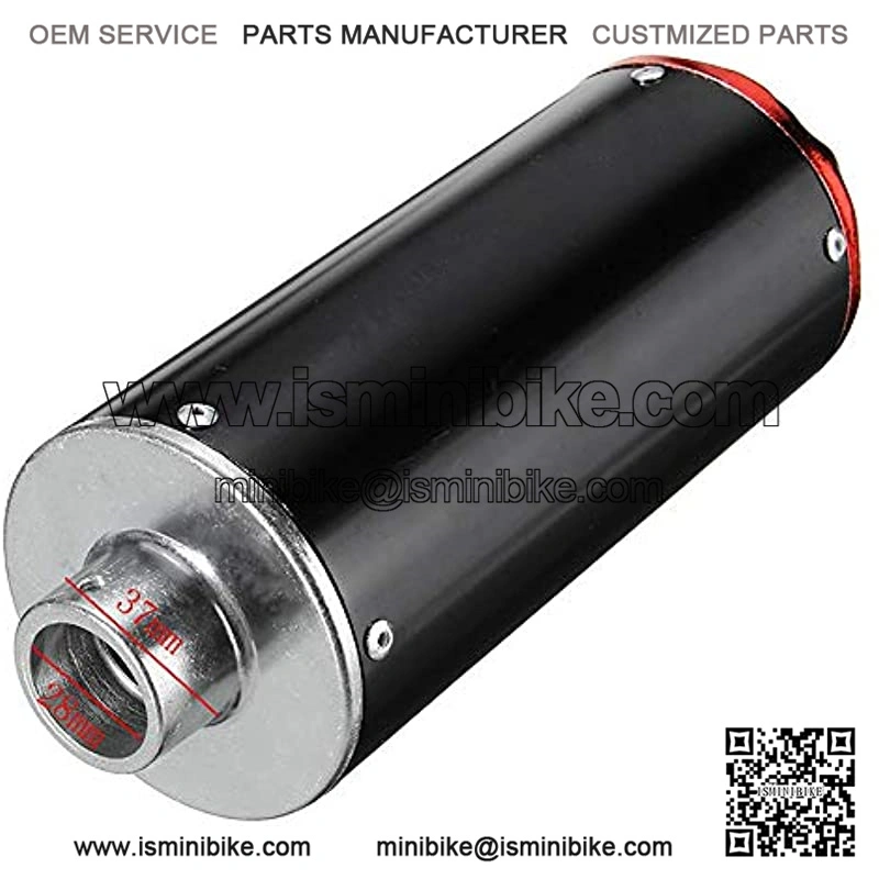 Aluminum Red 28mm Motorcycle Exhaust Muffler With Clamp For 50cc 70cc 90cc 110cc 125cc Chinese Pit Trail Dirt Bike Mini Motocross Motorcycle CRF50 XR50 KLX Coolster SSR Thumpstar Lifan - Image 2