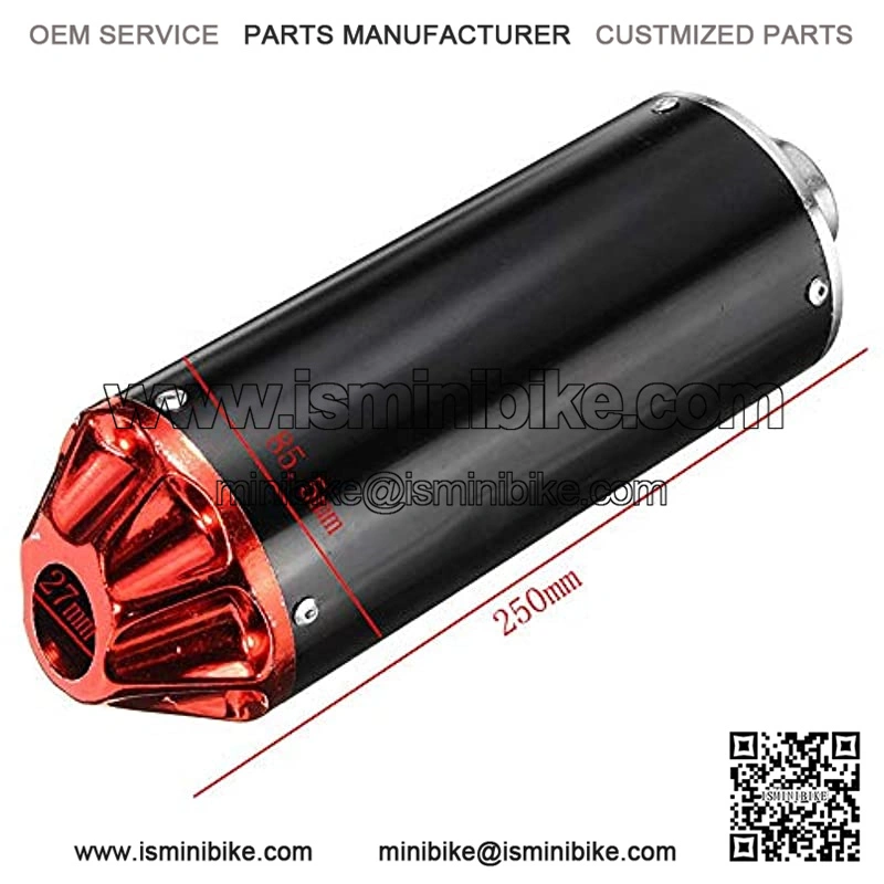 Aluminum Red 28mm Motorcycle Exhaust Muffler With Clamp For 50cc 70cc 90cc 110cc 125cc Chinese Pit Trail Dirt Bike Mini Motocross Motorcycle CRF50 XR50 KLX Coolster SSR Thumpstar Lifan - Image 4