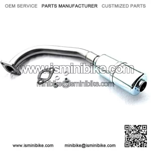 Exhaust With Muffler for: Mega Moto 212cc Pro, RB200, Monster Moto Classic 212cc, Mega Moto MM-B212-MXS, Gas Powered Mini Bike.