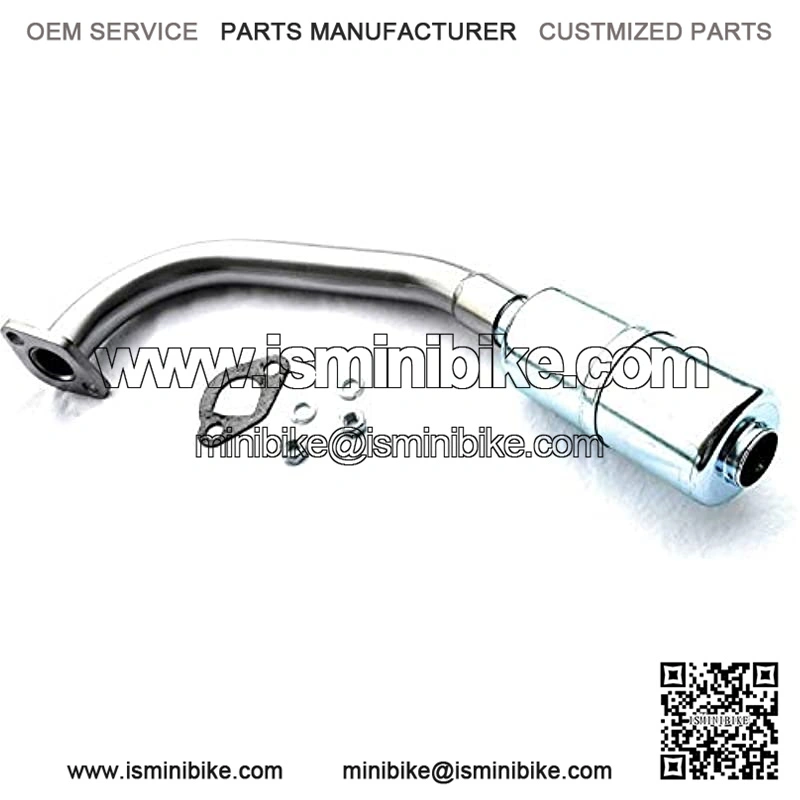 Exhaust With Muffler for: Mega Moto 212cc Pro, RB200, Monster Moto Classic 212cc, Mega Moto MM-B212-MXS, Gas Powered Mini Bike.