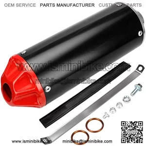 Aluminum Red 28mm Exhaust Muffler Pipe and Clamp Gasket for CRF50 XR50 50cc 70cc 90cc 110cc 125cc Coolster SSR Rocketa Taotao SDG Thumpstar Chinese Pit Trail Dirt Bike Motocross Motorcycle