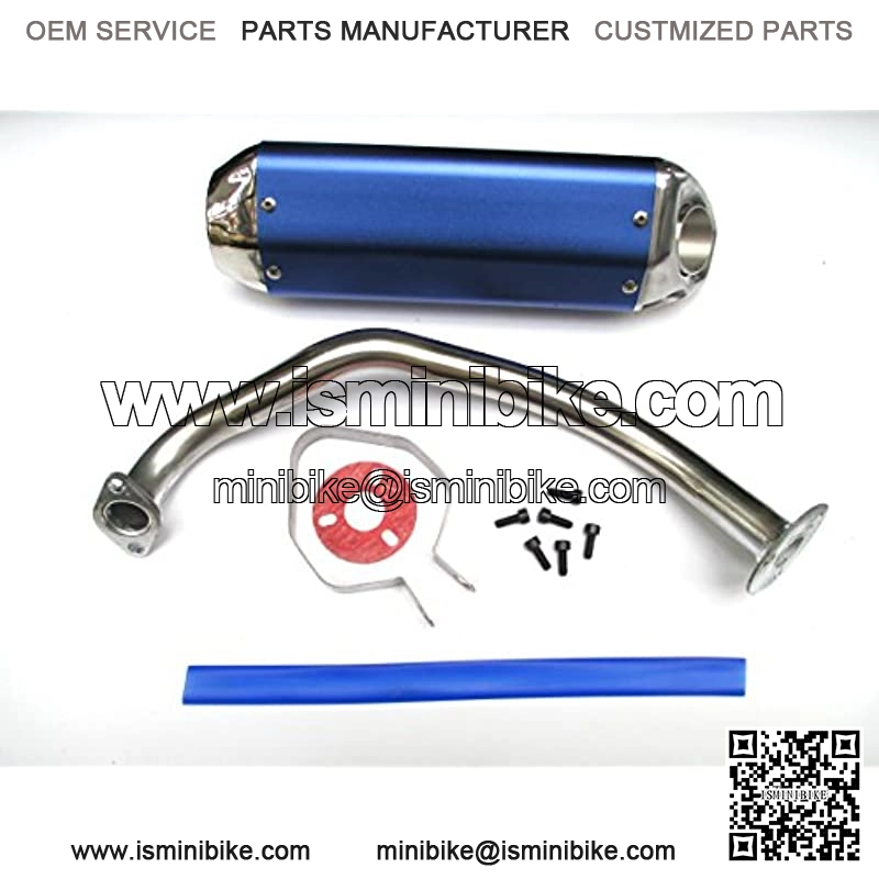 High Performance Exhaust System Muffler for GY6 50cc-400cc 4 Stroke Scooters ATV Go Kart (Blue)