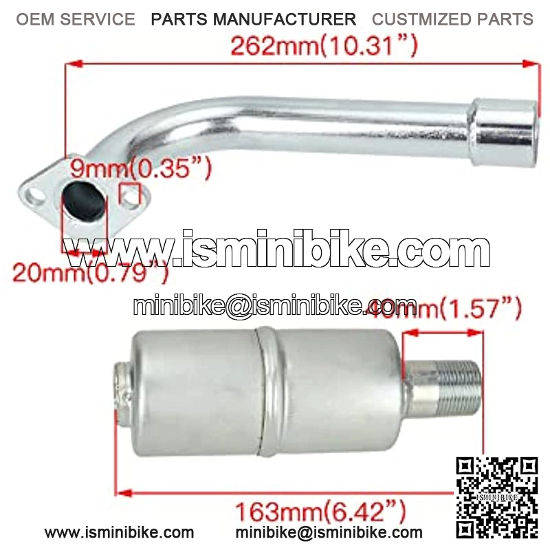 Kit de silenciador de tubo de escape mejorado para Non Hemi Predator 212cc 196cc 6.5hp 208cc GX160 Coleman KT196 Mini Bike Hammerheat 80t Manco MB200 Go Kart Piezas de rendimiento de motor pequeo - Image 2