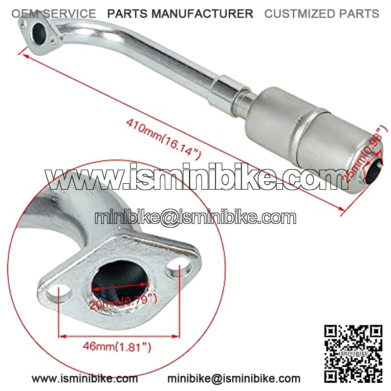 Kit de silenciador de tubo de escape mejorado para Non Hemi Predator 212cc 196cc 6.5hp 208cc GX160 Coleman KT196 Mini Bike Hammerheat 80t Manco MB200 Go Kart Piezas de rendimiento de motor pequeo - Image 3