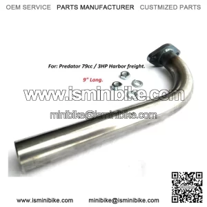 Exhaust Pipe for Predator 79cc / 3HP Harbor freight, Go Kart & mini bikes...