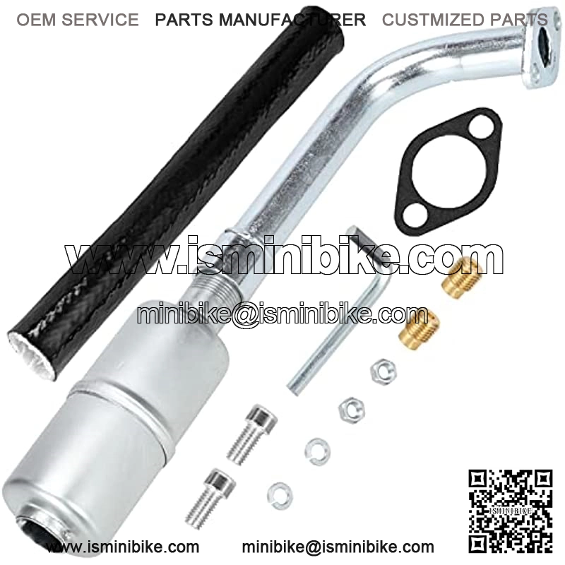 Upgrade Exhaust Pipe Muffler Jet Kit with Heat Shield for Predator 420cc 301cc 389cc 13hp 15hp GX270 GX340 GX390 Go Kart Mini Bike Performance Parts Golf Cart Mud Boats Lawnmower OHV Engine