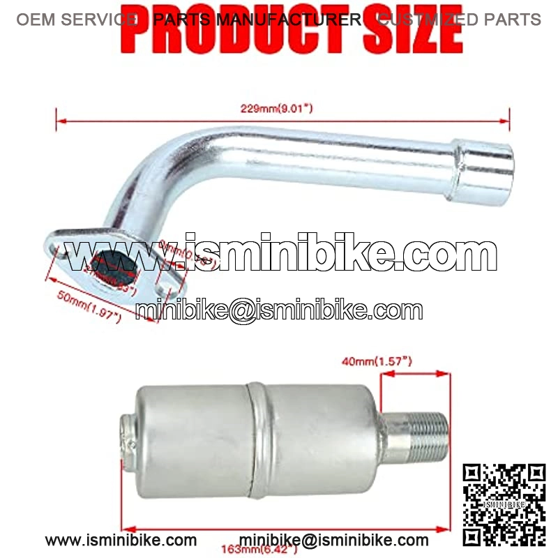 Upgrade Exhaust Pipe Muffler Jet Kit with Heat Shield for Predator 420cc 301cc 389cc 13hp 15hp GX270 GX340 GX390 Go Kart Mini Bike Performance Parts Golf Cart Mud Boats Lawnmower OHV Engine - Image 2