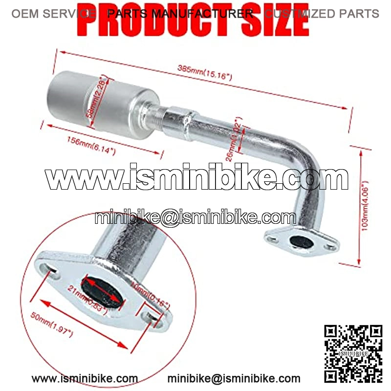 Upgrade Exhaust Pipe Muffler Jet Kit with Heat Shield for Predator 420cc 301cc 389cc 13hp 15hp GX270 GX340 GX390 Go Kart Mini Bike Performance Parts Golf Cart Mud Boats Lawnmower OHV Engine - Image 3