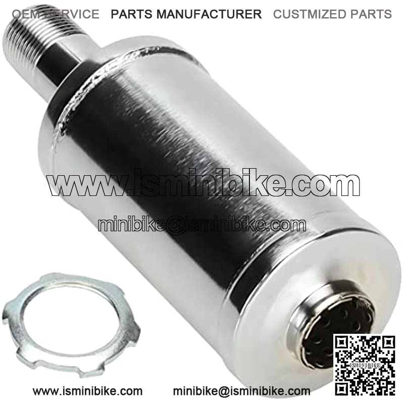 Exhaust Muffler Silencer for Predator 196cc 212cc 420cc CT200u CT200u-ex BT200x CC100x CT100u Mini Bike Go Kart KT196 Massimo Baja MB200 MB165 GX160 GX200 Clone Engine Performance Parts Silver