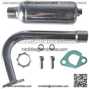 Exhaust with Muffler for Predator 212cc 196cc 6.5HP Go Kart Mini Bike for Coleman CT200U BT200X CT200u-ex Mini Bike for Honda GX160 GX200 Go Kart