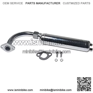 Silver Exhaust Pipe Muffler Jet Kit For Predator 212cc 196cc 6.5Hp GX160 GX200 KT196 CK196 Hammerheat 80t Manco Go Kart Trailmaster MB200 Mini Bike