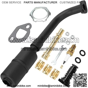 Exhaust Pipe Muffler Jet Kit for Predator 212cc 196cc 6.5hp GX160 GX200 Engine Coleman CT200u BT200X CT200u-ex KT196 Baja Warrior MB165 MB200 Mini Bike Go Kart Black
