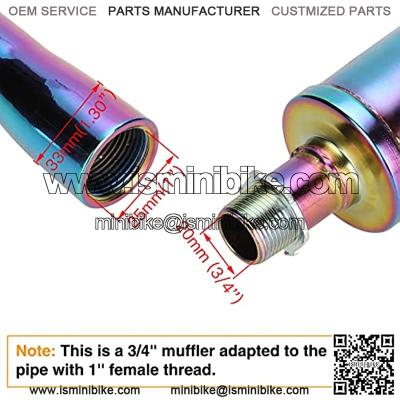 Exhaust Muffler Silencer for Predator 212cc 196cc 420cc CT200u CT200u-ex BT200x CC100x CT100u Massimo Baja MB200 Mini Bike Go Kart KT196 GX160 GX200 Clone Engines Performance Parts Colorful - Image 3