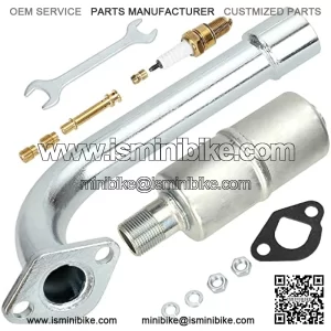 Upgrade Exhaust Pipe Muffler Jet Kit for Non Hemi Predator 212cc 196cc 6.5Hp GX160 GX200 KT196 CK196 Hammerheat 80t Manco Go Kart Small Engine Trailmaster MB200 Mini Bike Performance Parts