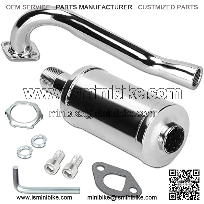 212cc Exhaust Pipe with Muffler for Predator 212 Go Kart 196cc Non Hemi Engine Coleman Powersports KT196 Trailmaster XRX XRS Hammerhead 80T Yerf Dog Manco Tillotson GX200 Performance Parts