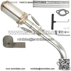 Predator 212 Exhaust Pipe with Muffler for Predator 212cc 196cc 224cc Non Hemi 6.5HP Engine Honda GX200 Coleman CT200U CT200U-EX BT200X KT196 RB200 MB200 Mini Bike Go Kart Performance Parts