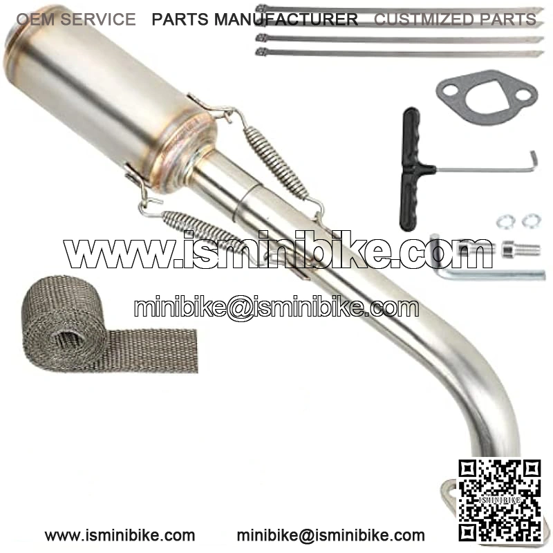 Predator 212 Exhaust Pipe with Muffler for Predator 212cc 196cc 224cc Non Hemi 6.5HP Engine Honda GX200 Coleman CT200U CT200U-EX BT200X KT196 RB200 MB200 Mini Bike Go Kart Performance Parts