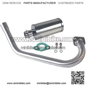 Upgrade Exhaust with Muffler For Coleman Powersports CT200U BT200X CT200u-ex,212cc 196cc/6.5HP Go Kart and Gas Mini Bike