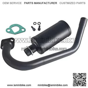 Upgrade Exhaust with Muffler For Coleman Powersports CT200U BT200X CT200u-ex,212cc 196cc/6.5HP Go Kart and Gas Mini Bike Black