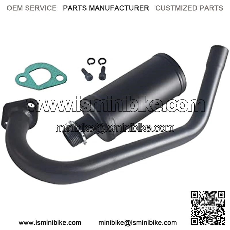 Upgrade Exhaust with Muffler For Coleman Powersports CT200U BT200X CT200u-ex,212cc 196cc/6.5HP Go Kart and Gas Mini Bike Black