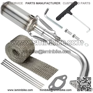 Performance Exhaust Pipe Muffler Hardware Kit for Non Hemi Predator 196cc 212cc 6.5HP Coleman CT200u BT200x CT200u-ex KT196 RB200 Massimo Baja MB200 GX160 GX200 Engine Mini Bike Go Kart Parts