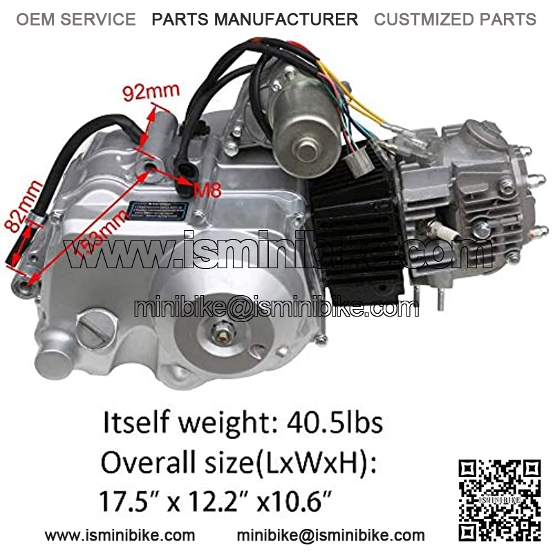 125cc 4-Stroke Semi-Auto Single-Cylinder Air-Cooled Electric-Start Motor Engine with Wiring Harness Kit for ATV Four Wheelers Quad bikes Tricycle go karts - Image 2