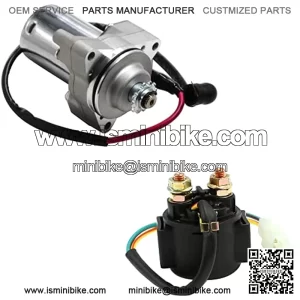 Starter for Tao Tao 50cc 70cc 90cc 110cc 125cc with Relay ATV Coolster Motor Coolster Four 4 Wheeler Wheelers Chinese Pit Dirt Bike Bikes Go Karts Dune Buggy Sandrail Quad SSR Roketa Jonway SunL