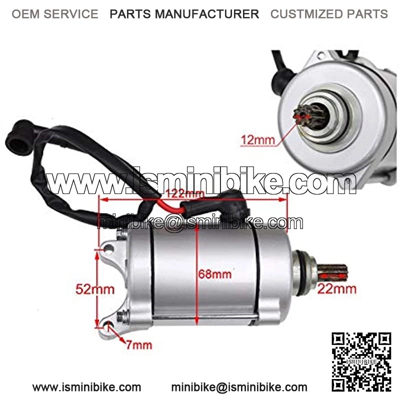 12V 9T Starter Motor for Scooter Moped ATV Buggy Go Kart Bike - Image 2