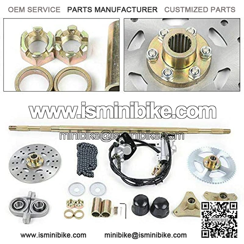 Complete Rear Axle Shaft Kit Brake Master Cylinder Caliper T8F 58T Sprocket Assembly for DIY Go Kart Mini Bike ATV Quad Buggy Rear Axle Kit + Brake Assembly + Pillow Blocks +T8F Chain - Image 3