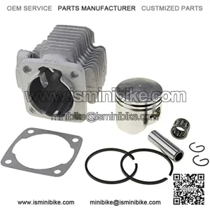 44mm Big Bore Cylinder with Piston Ring Kit Replacement for 2 Stroke 43cc 47cc 49cc Gas Scooter Mini Pocket Bike