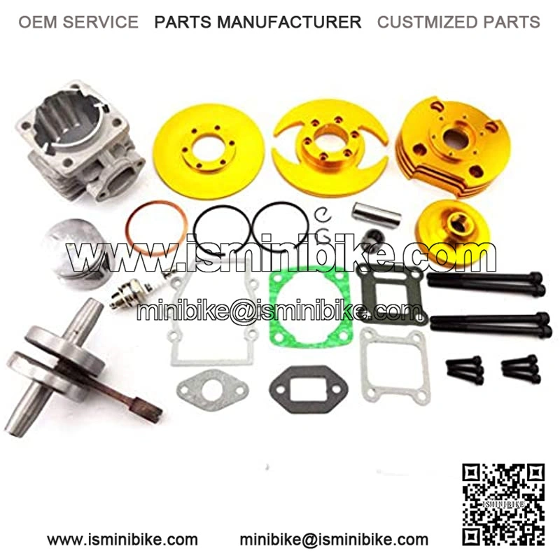 Gold 44mm Big Bore Kit Cylinder Head For 2 Stroke 47cc 49cc Chinese Mini Dirt ATV Quad Pocket Bike 4 Wheeler Minimoto