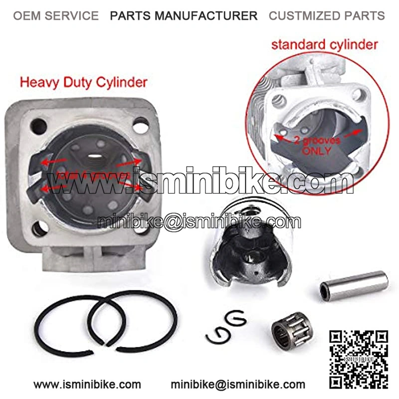 44mm Bore Cylinder Top End Kit Replacement for 2 Stroke 47cc 49cc Mini Quad Pocket Bike Ignition Coil Spark Plug 12mm Wrist Pin - Image 3