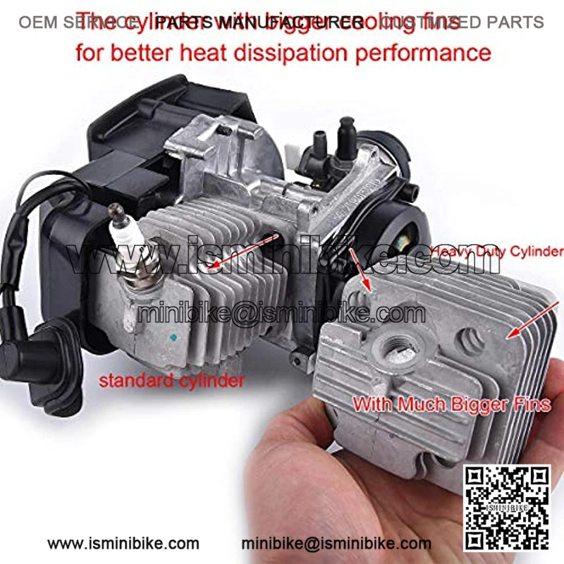 44mm Bore Cylinder Top End Kit Replacement for 2 Stroke 47cc 49cc Mini Quad Pocket Bike Ignition Coil Spark Plug 12mm Wrist Pin - Image 4