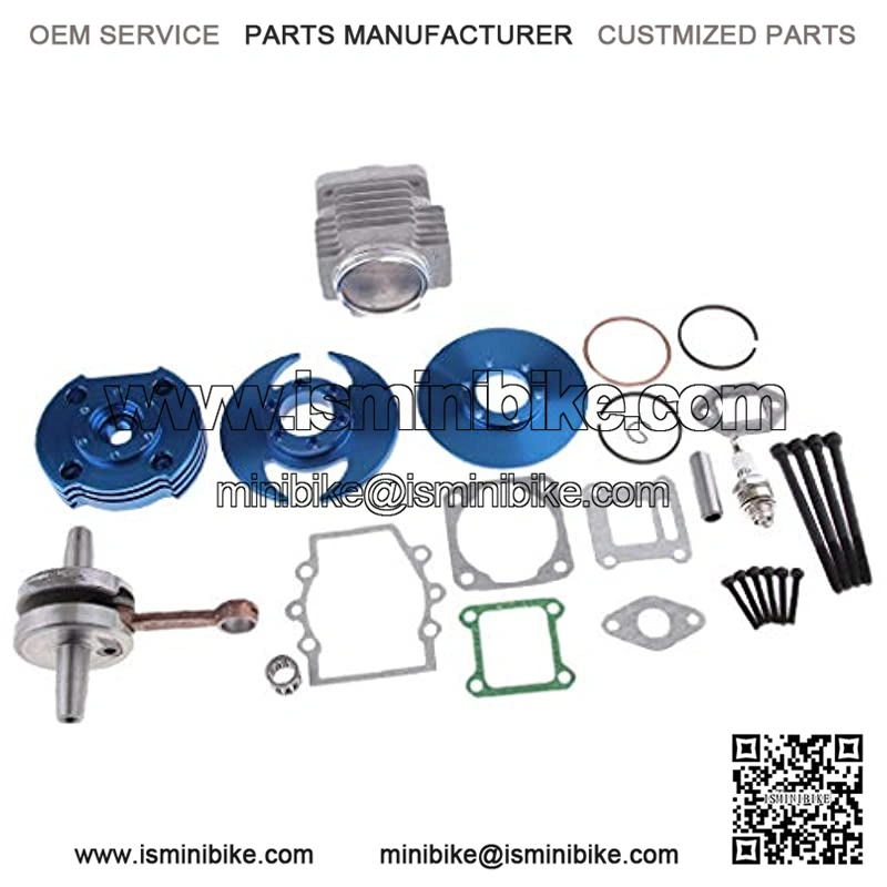Engine Cylinder Head Crank Cover Big Bore Top End Kit for 50cc Mini Dirt Pocket Bike - Blue