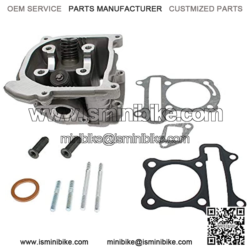 ATGT-12Z GY6 49cc 50cc to 100cc Scooter Engine 50mm Cylinder Head Assy with Valves Set for 139QMB 139QMA Chinese Moped ATV Go Kart Quad (Non EGR Type, 69mm Valves)