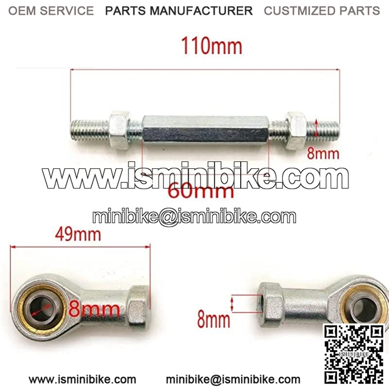 150mm/170mm 8mm Steering Tie Rod kit Ball Joint, For 49cc Electric Mini Kids ATV Go Kart Buggy Quad Bike Parts (Color : Green) - Image 4