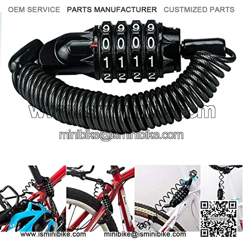 Bike Lock Cable Mini Cycling Combination Bicycle Cable Lock Portable Anti-Theft Resettable 4 Digit for Travel Locks Helmet Lock